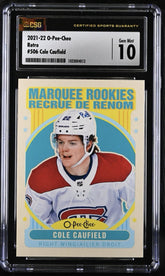 ‼️2021-22 O-Pee-Chee Marquee Rookies Cole Caufield #506 Retro CSG 10 POP 1!💨