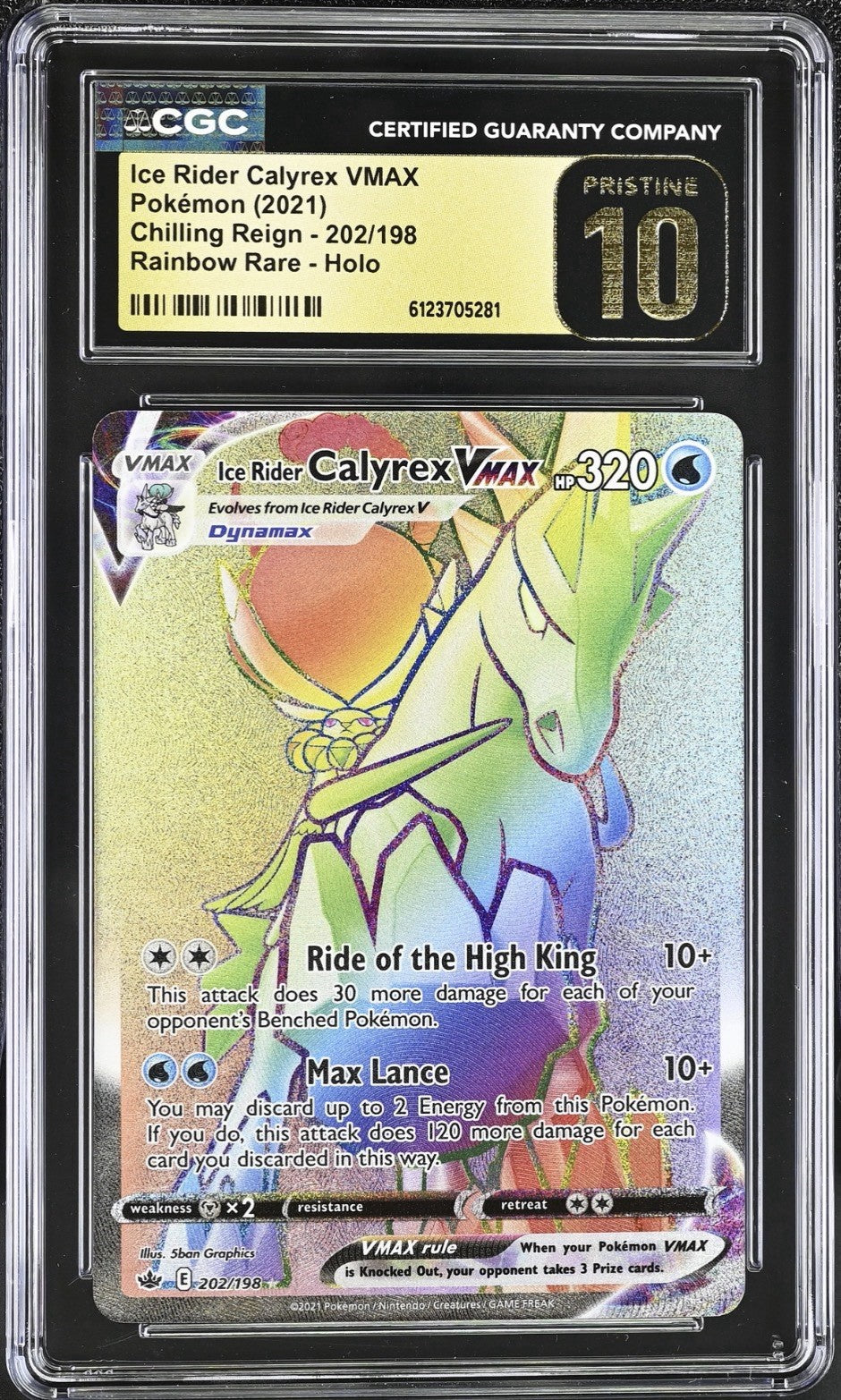 🚨Ice Rider Calyrex VMAX Chilling Reign GRADE 10 PRISTINE GOLD LABEL~SHOOT OFFER