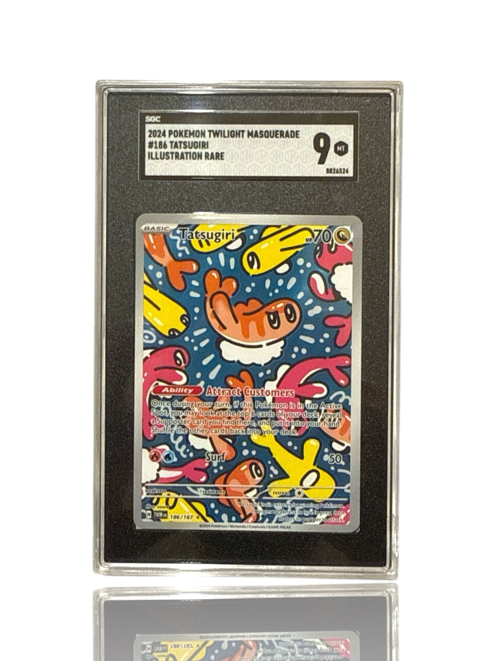 ‼️Pokemon Tatsugiri 186/167: Twilight Masquerade Holo GRADE 9! SHOOT OFFER!💨