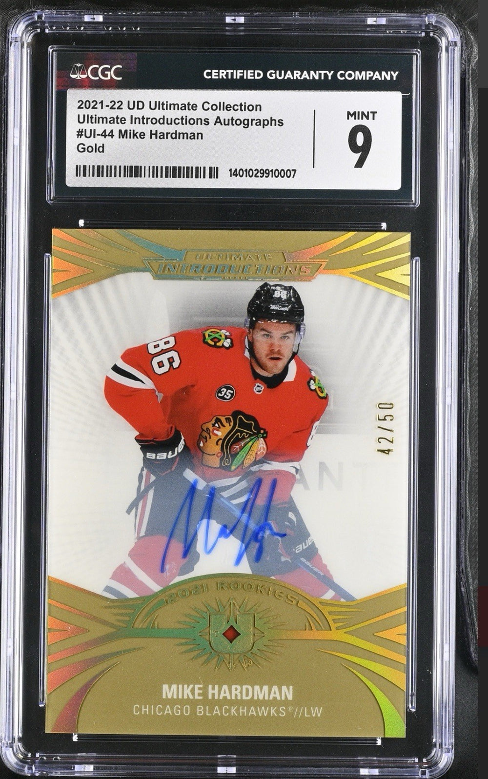 ‼️2021-22 UD Ultimate Collection Introductions Mike Hardman CGC 9~AUTO 10~POP 1
