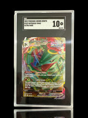 ‼️2023 POKEMON CROWN ZENITH #102 RAYQUAZA VMAX ULTRA RARE GRADE 10! SHIPS FAST💨