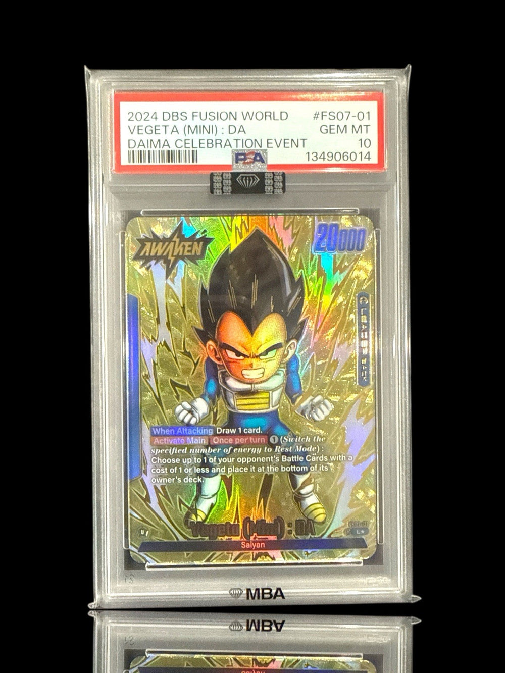 ‼️ 2024 DBS FUSION WORLD VEGETA MINI DAIMA EVENT PSA 10 BLACK DIAMOND MBA!💎