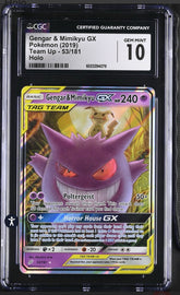 ‼️Gengar & Mimikyu GX Pokémon (2019) Team Up - 53/181 Holo CGC 10 SHIPS FAST 💨