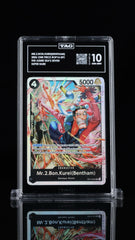 ‼️Mr.2.Bon.Kurei (Bentham) OP14-091 The Azure Sea's Seven Foil~TAG GRADE 10!💨