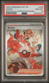 ‼️ Arven 235/091 Pokemon Paldean Fates Holo~ PSA GRADE 10~ SHOOT OFFER💨
