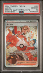 ‼️ Arven 235/091 Pokemon Paldean Fates Holo~ PSA GRADE 10~ SHOOT OFFER💨