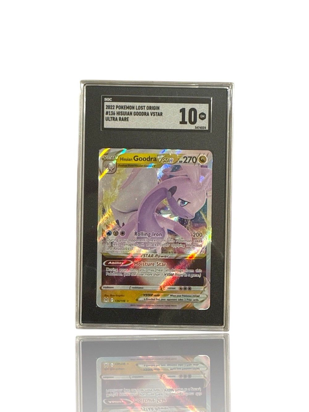 ‼️Pokemon Hisuian Goodra VSTAR 136/196: Lost Origin Holo GRADE 10~SHOOT OFFFER💨