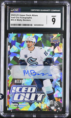 ‼️2022-23 Upper Deck Allure Iced Out AUTO 10~GRADE 9 #I0-4 Matty Beniers POP 1💨