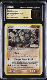 ⚠️Golem #6 Pokemon Legend Maker Reverse Holo~ PRISTINE 10 GOLD LABEL POP 9!💎
