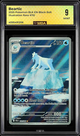 ⚠️ Beartic 110/086 Pokemon Black Bolt Holo~ MBA GRADE 9~ FAST SHIP SHOOT OFFER💨