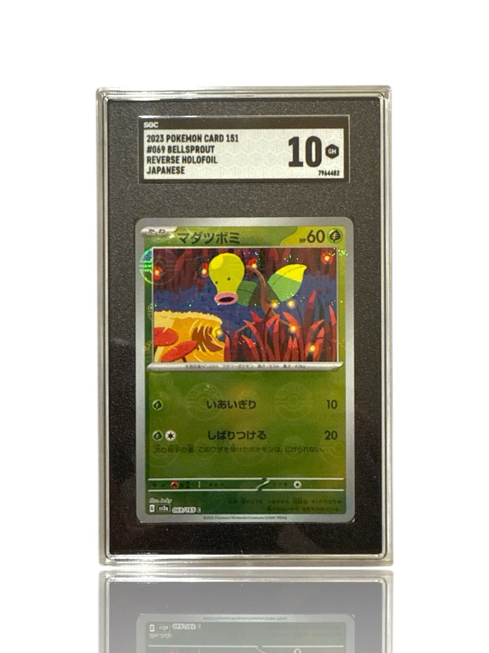 ‼️Pokemon Bellsprout PokeBall 069/165: Pokemon Card 151 Holo Japanese GRADE 10💨
