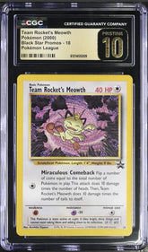 🔥Pokemon Team Rocket's Meowth 18/53 Wotc Promo GRADE 10 PRISTINE GOLD LABEL!💨