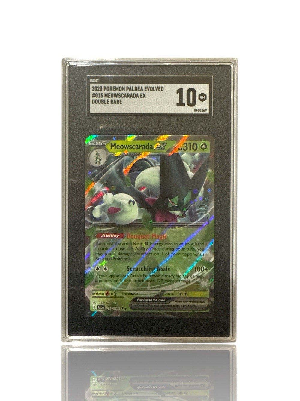 ‼️Pokemon Meowscarada ex 015/193: Paldea Evolved Holo GRADE 10~SHOOT OFFER!💨