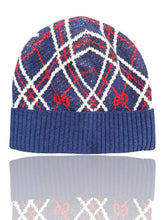 💎 Gucci GG Monogram Wool Beanie Red Navy Knit~GUCCI SIZE MEDIUM NEW W/ TAGS💨