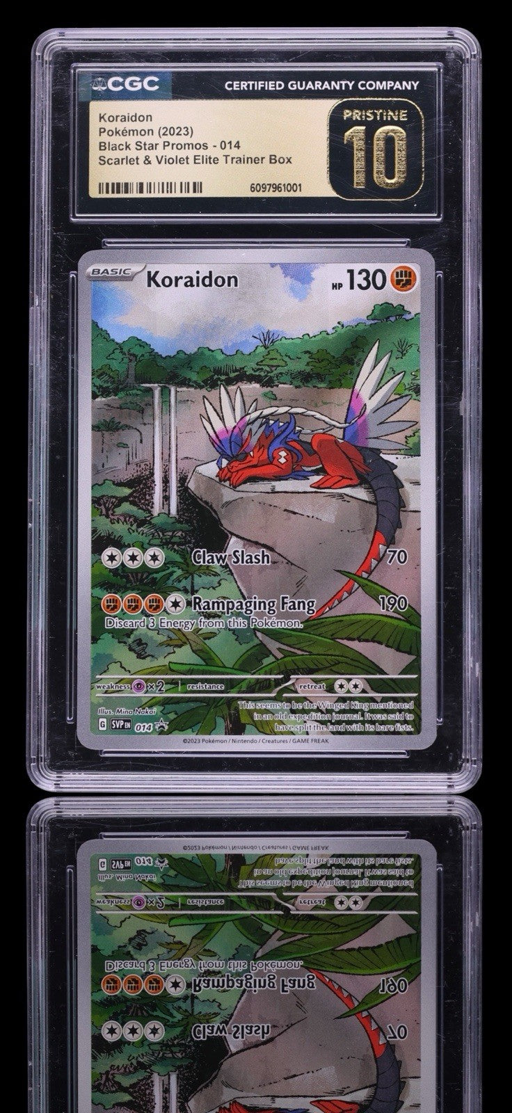 😈 Koraidon 014 Scarlet & Violet Promo GRADE 10 PRISTINE GOLD LABEL TOP POP!💨