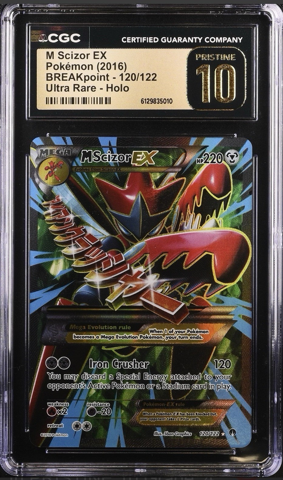 🔥 Pokemon Scizor EX #120 Breakpoint GRADE 10 PRISTINE GOLD LABEL TOP POP 4!💨