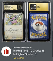 💎 Jigglypuff #198 Paldean Fates SHINY GRADE 10 PRISTINE GOLD LABEL POP 5!💨