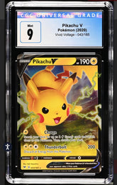 ⚡️Pikachu V 043/185: Vivid Voltage Holo GRADE 9! FAST SHIP~SHOOT A OFFER!💨
