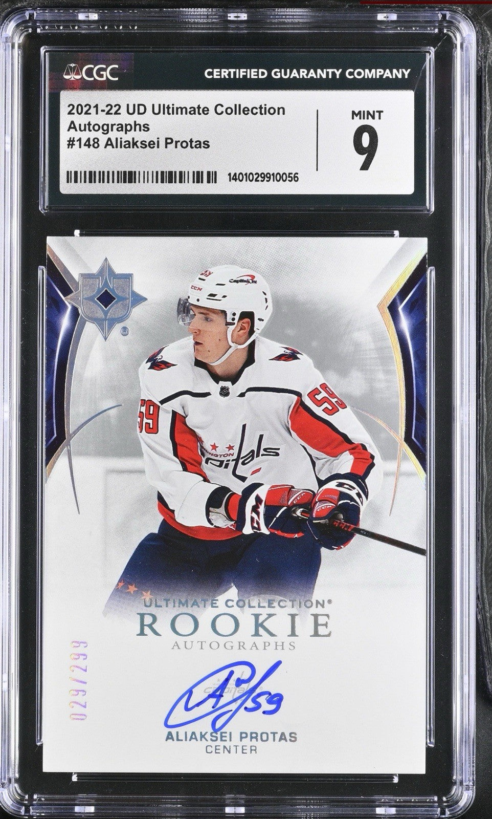 ‼️2021-22 UD Ultimate Collection Rookies Aliaksei Protas~GRADE 9~AUTO 10~POP 1💨