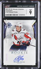 ‼️2021-22 UD Ultimate Collection Rookies Aliaksei Protas~GRADE 9~AUTO 10~POP 1💨