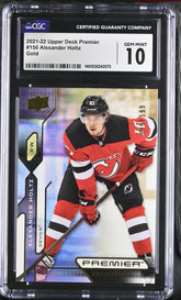 ‼️2021-22 Upper Deck Premier~Rookies Alexander Holtz #150 Gold GRADE 10~POP 1💨