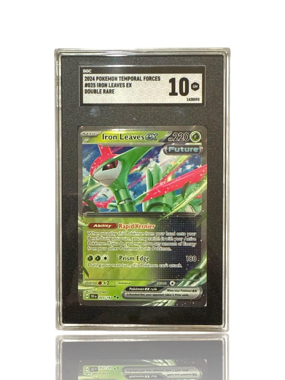 ‼️Pokemon Iron Leaves ex 025/162: Temporal Forces Holo GRADE 10~SHOOT OFFER!💨