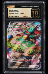 ‼️2020 Pokemon Sword & Shield Snorlax VMAX #142 GRADE 10 PRISTINE! SHIPS FAST💨