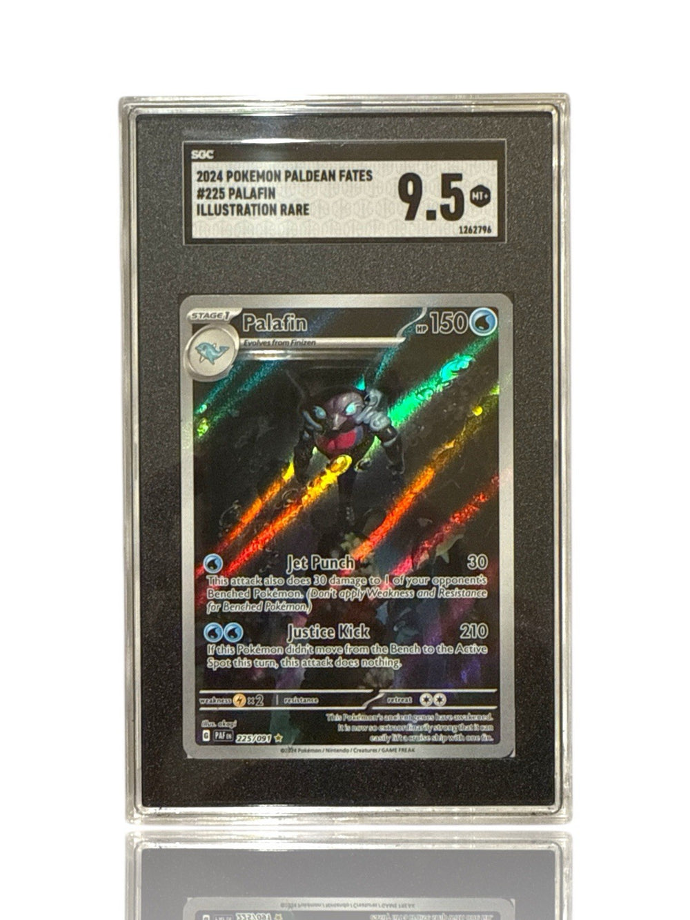 ‼️Pokemon Palafin 225/091: Paldean Fates Holo GRADE 9.5! FAST SHIP~SHOOT OFFER💨