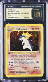 ‼️Pokemon Typhlosion #18 Neo Genesis 1ST EDITION GRADE 10 PRISTINE GOLD LABEL!💎