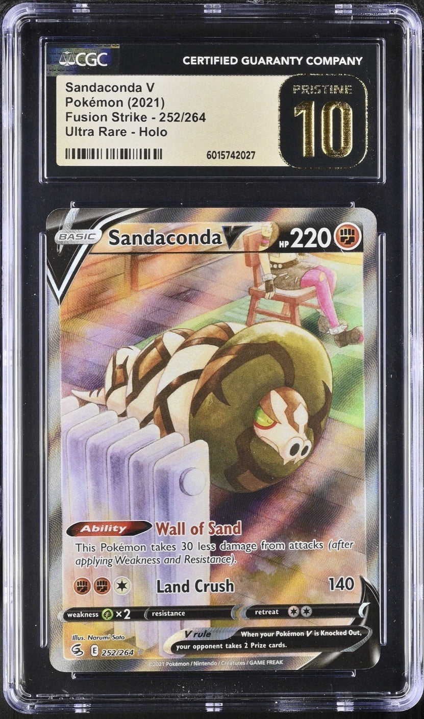 🐍 Sandaconda V #252 Pokemon Fusion Strike~PRISTINE 10 GOLD LABEL LOW TOP POP💨