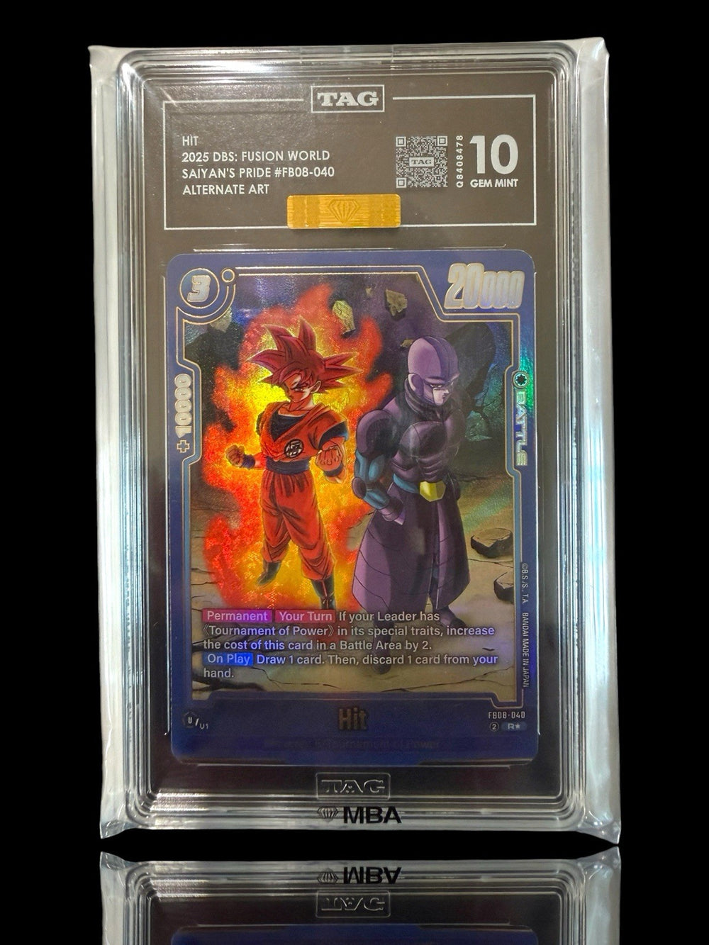 💎 HIT Dragon Ball Saiyans Pride FB08-040 TAG 10 MBA PRISTINE GOLD DIAMOND!💨