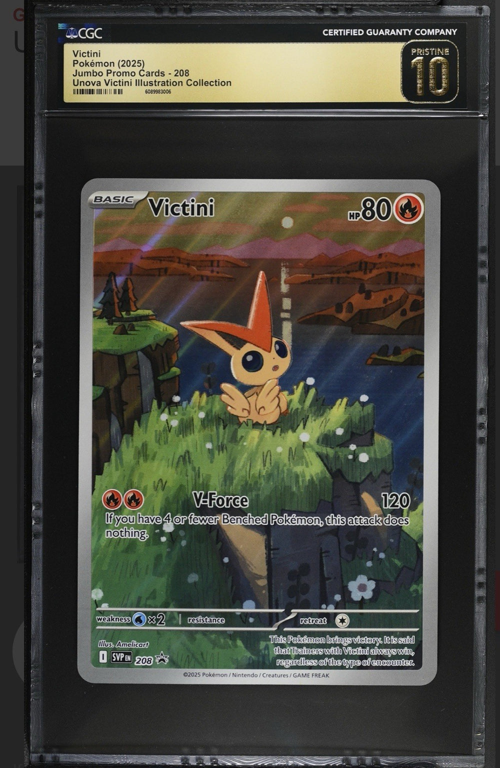 ‼️Victini 208 JUMBO CARD GRADE 10 PRISTINE POP 8! SHIPS FAST~SHOOT OFFER💨