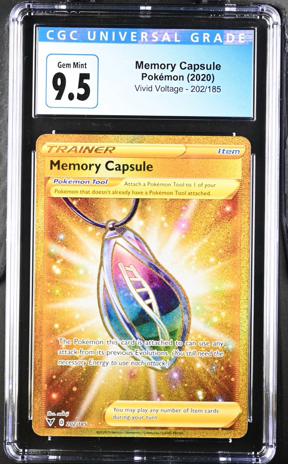 ‼️Memory Capsule (Secret) 202/185: Vivid Voltage Holo GRADE 9.5~SHOOT OFFER!💨