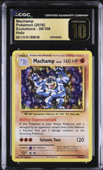 ⚠️ Machamp 59/108 Pokemon Evolutions Holo~PRISTINE 10 GOLD LABEL TOP POP 3!💎