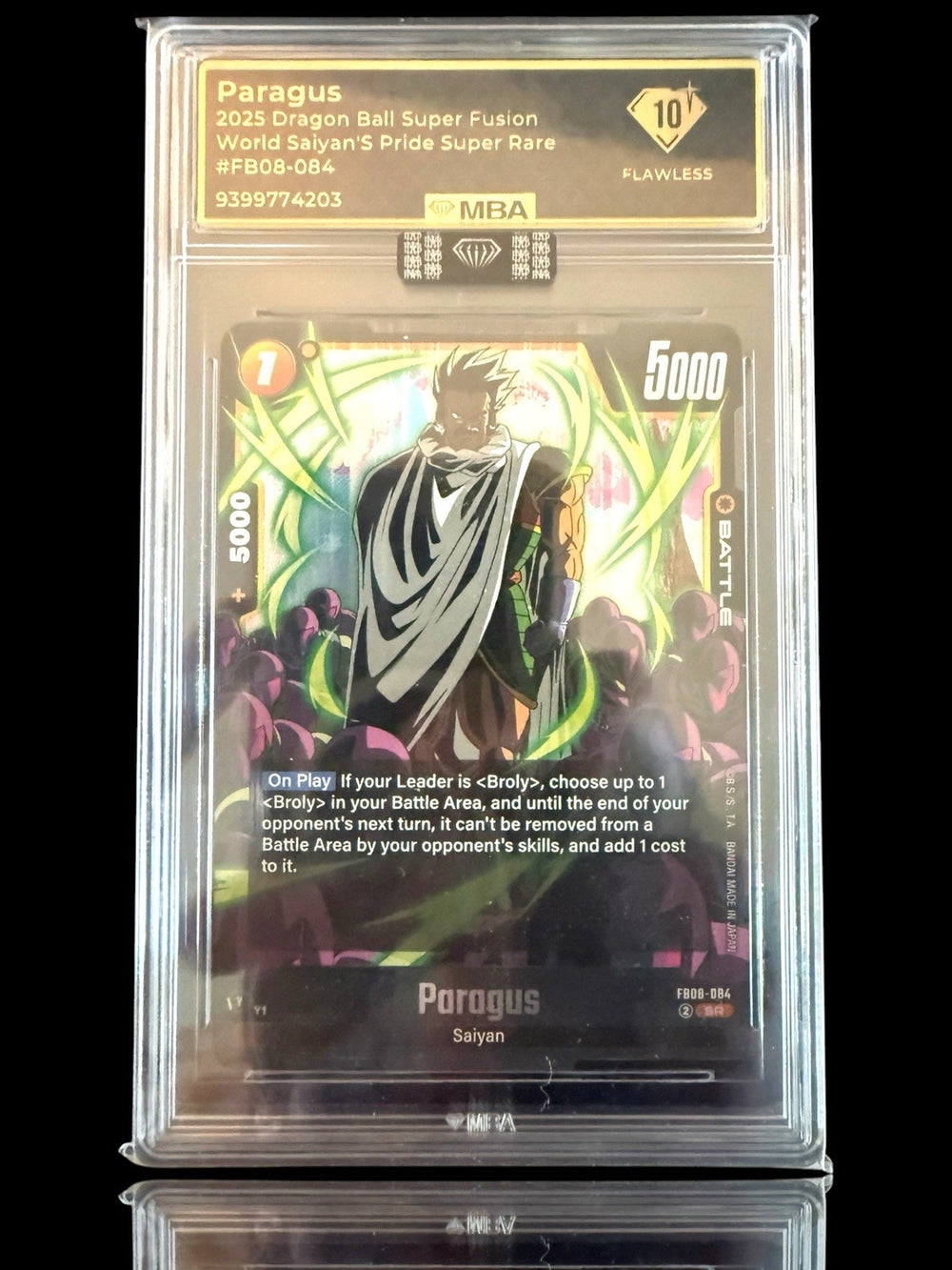 ‼️Paragus DBS Fusion World Saiyan's Pride FB08-084~ FLAWLESS BLACK DIAMOND MBA💎