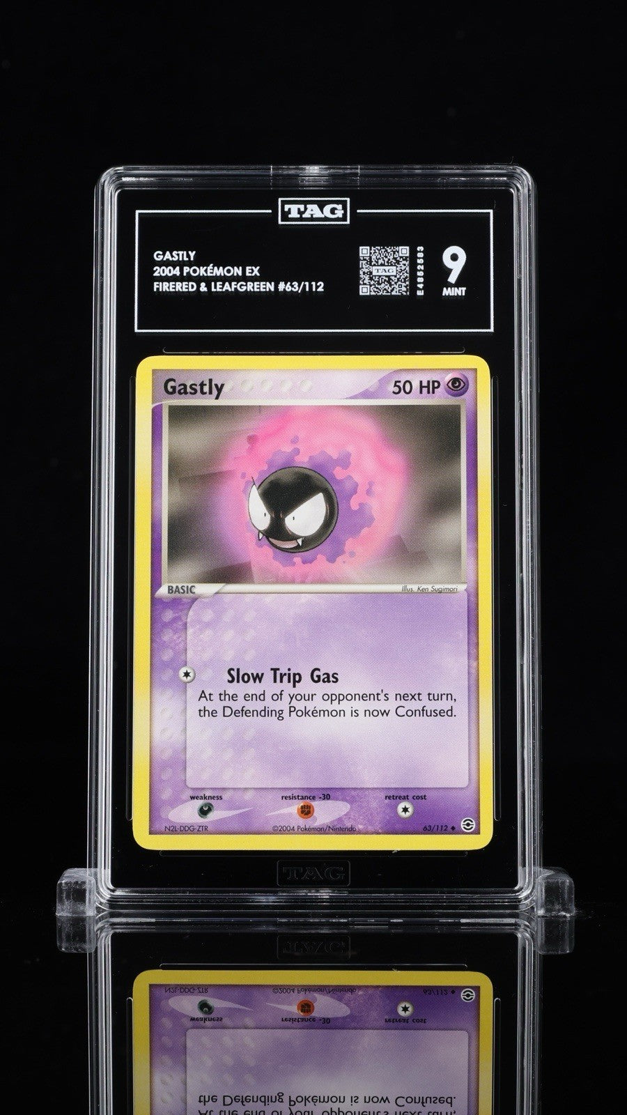 😈 Gastly 63/112 Pokemon FireRed & LeafGreen TAG GRADE 9~ TOP RANKED LOW POP!💨