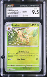‼️Leafeon (Master Ball Pattern) 005/131 Prismatic Evolutions GRADE 9.5!💨