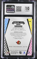 ‼️2022-23 UD Allure Rookies Mads Sogaard #140 Red Rainbow GRADE 10~AUTO 10!💨