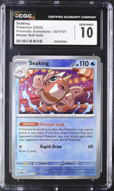 💦 Seaking MasterBall 021 Prismatic Evolutions Holo GRADE 10! SHOOT OFFER💨