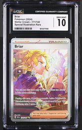 ‼️Pokemon Briar 171/142: Stellar Crown Holo GRADE 10! FAST SHIP~SHOOT OFFER!💨