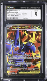 🔥Mega Heracross ex 108 Phantasmal Flames Holo GRADE 9! SAME DAY SHIP~OFFER UP💨