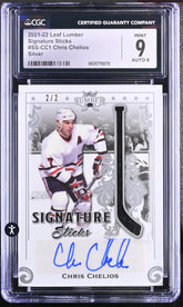 ‼️2021-22 Leaf Lumber Signature Sticks #SS-CC1 Chris Chelios Silver GRADED 2/2💨