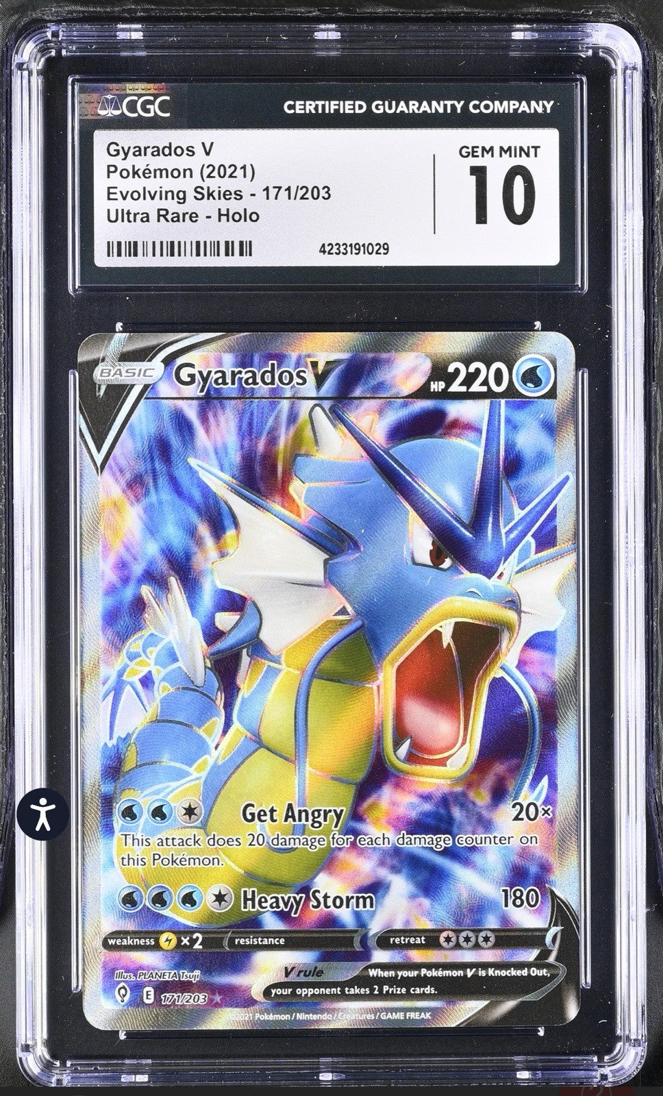 ‼️Gyarados V Pokémon (2021) Evolving Skies - 171/203 GRADE 10~SHIPS FAST 💨