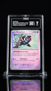 ‼️MUNKIDORI 2025 POKEMON SCARLET & VIOLET #044 MASTER BALL REVERSE TAG GRADE 9💨