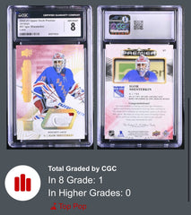 ‼️2022-23 Upper Deck Premier-Igor Shesterkin #57 JERSEY LACE 4/5 GRADE 8~POP 1💨