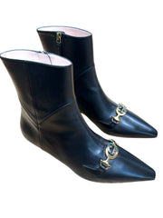 ‼️BRAND NEW IN BOX Gucci Zumi Nappa Charlotte Nero Black Leather Boots~SIZE 38+