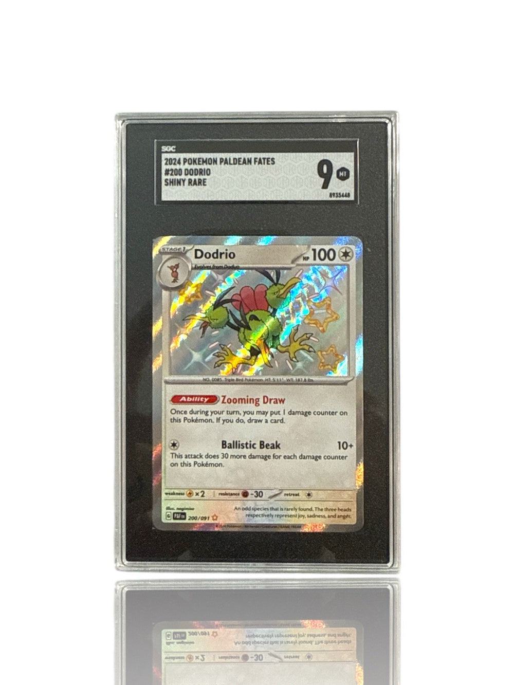 ‼️Pokemon Dodrio 200/091: Paldean Fates Holo GRADE 9! FAST SHIP~SHOOT OFFER!💨