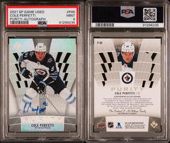 ‼️2021 Upper Deck SP Game Used - Purity Rookies Cole Perfetti #P-85 Auto PSA 9💨