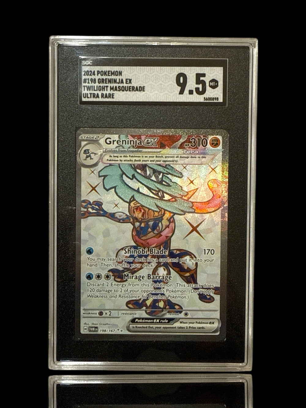 ‼️Greninja ex 198/167 Sv06: Twilight Masquerade Holo~GRADE 9.5! SHIPS SAME DAY💨