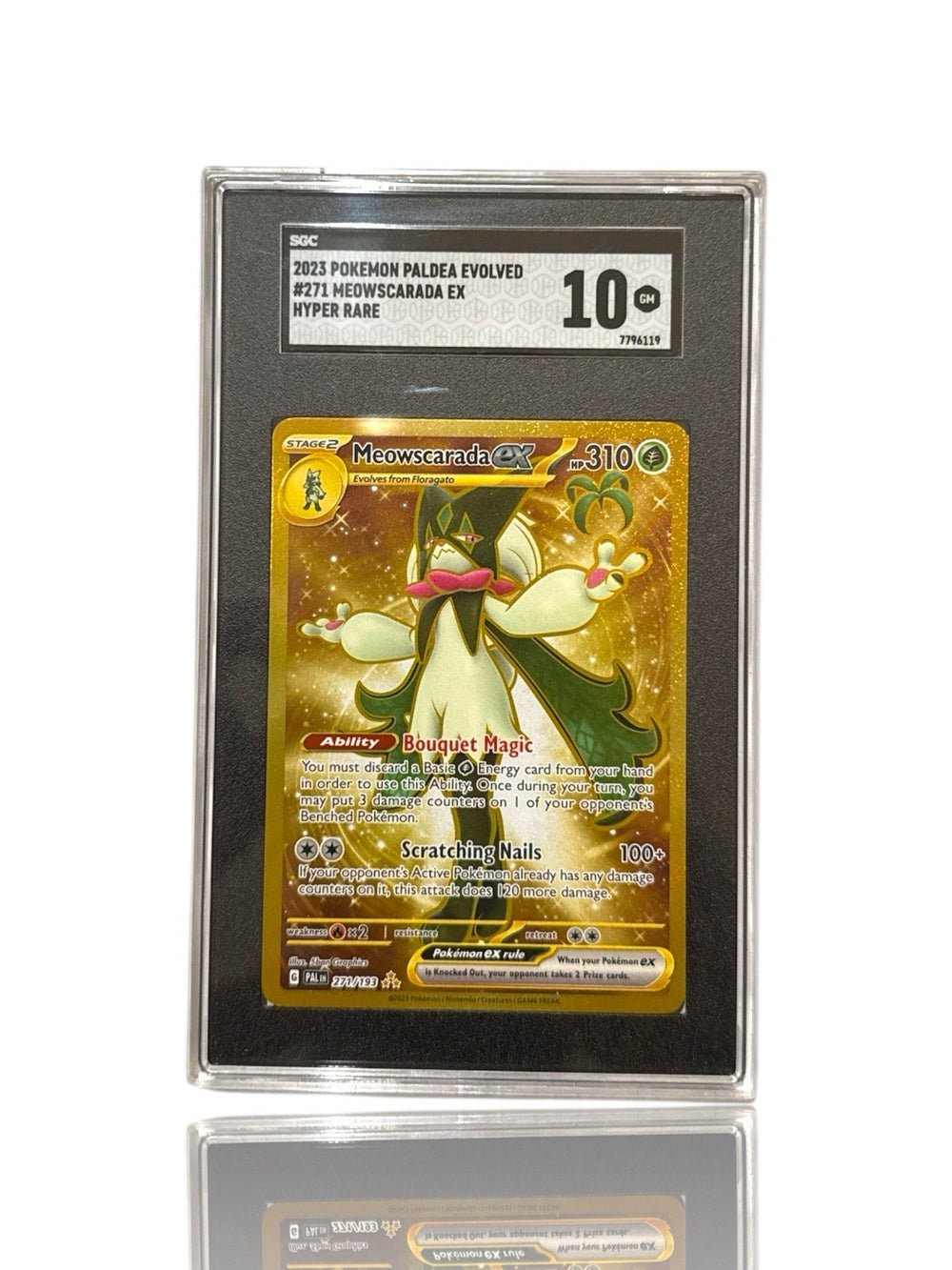 ‼️Meowscarada ex 271/193: Paldea Evolved Holo GRADE 10~FAST SHIP~SHOOT OFFER💨
